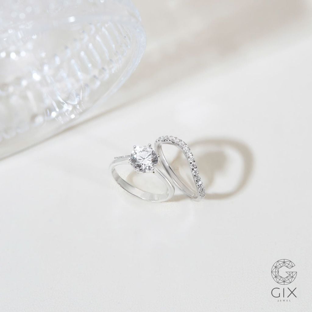  Nhẫn đính hôn vàng 10k Crown Edge | Gix Jewelry 