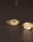  Nhẫn cưới cặp signet vàng 18k đẹp thiết kế độc đáo khắc tên | Gix Jewel 