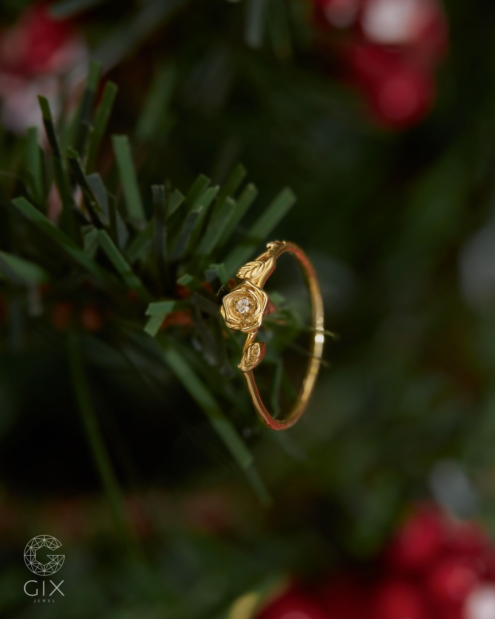 Nhẫn vàng 18k nữ hình hoa hồng đẹp | Gix Jewel 