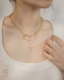  Vòng cổ mặt thánh giá nam nữ bạc 925 Gix Jewel xi vàng 18k đính đá CZ cao cấp TBBDC118 