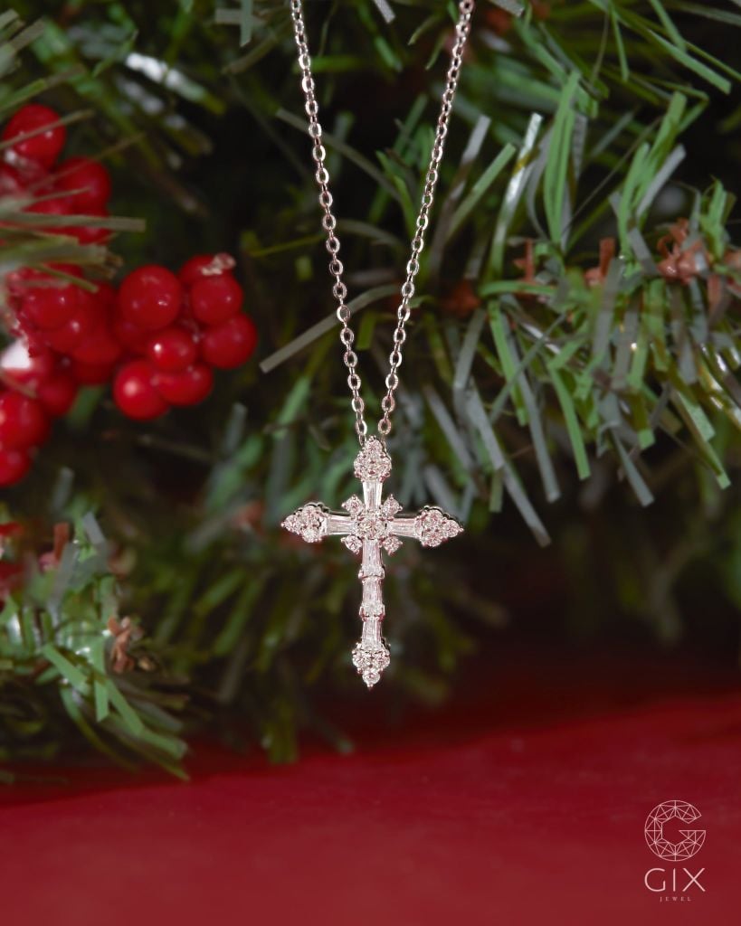  Vòng cổ thánh giá vàng 18k bạc s925 bản to đeo cá tính | Gixjewel 