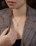 Dây chuyền thánh giá vàng hồng chấm bi tròn đính đá cao cấp | Gix Jewel 
