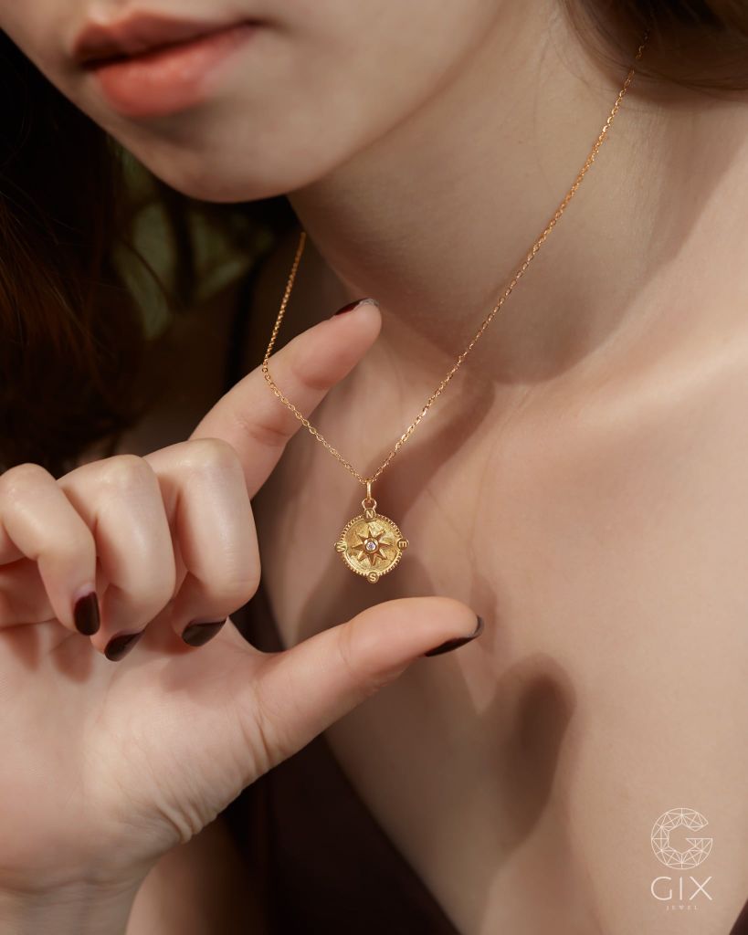  Dây chuyền la bàn vàng tây 18k & bạc đẹp cho nam nữ | Gixjewel 