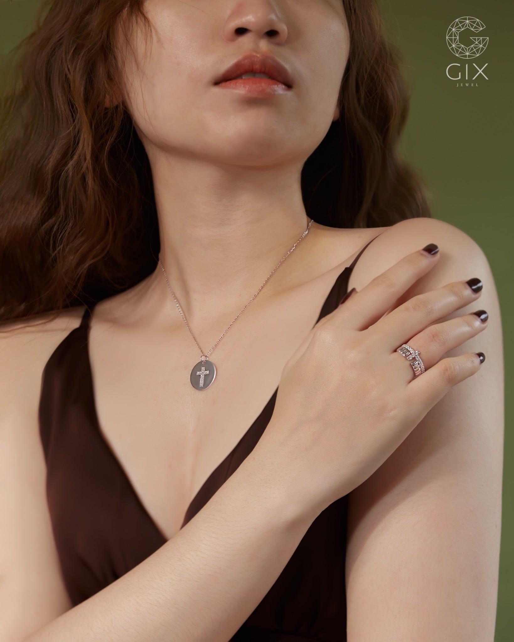  Set nhẫn thánh giá vàng tây & bạc đẹp đính đá cao cấp | Gix Jewel 