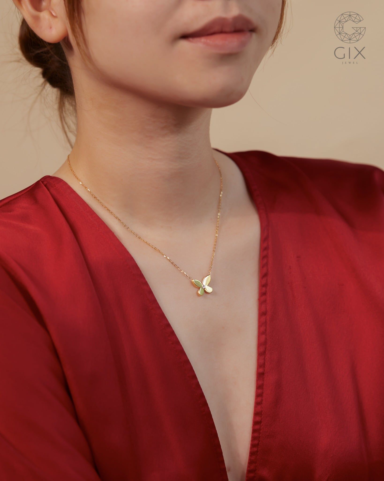  Dây chuyền bướm vàng tây 18k sợi mảnh đẹp | Gix Jewel 