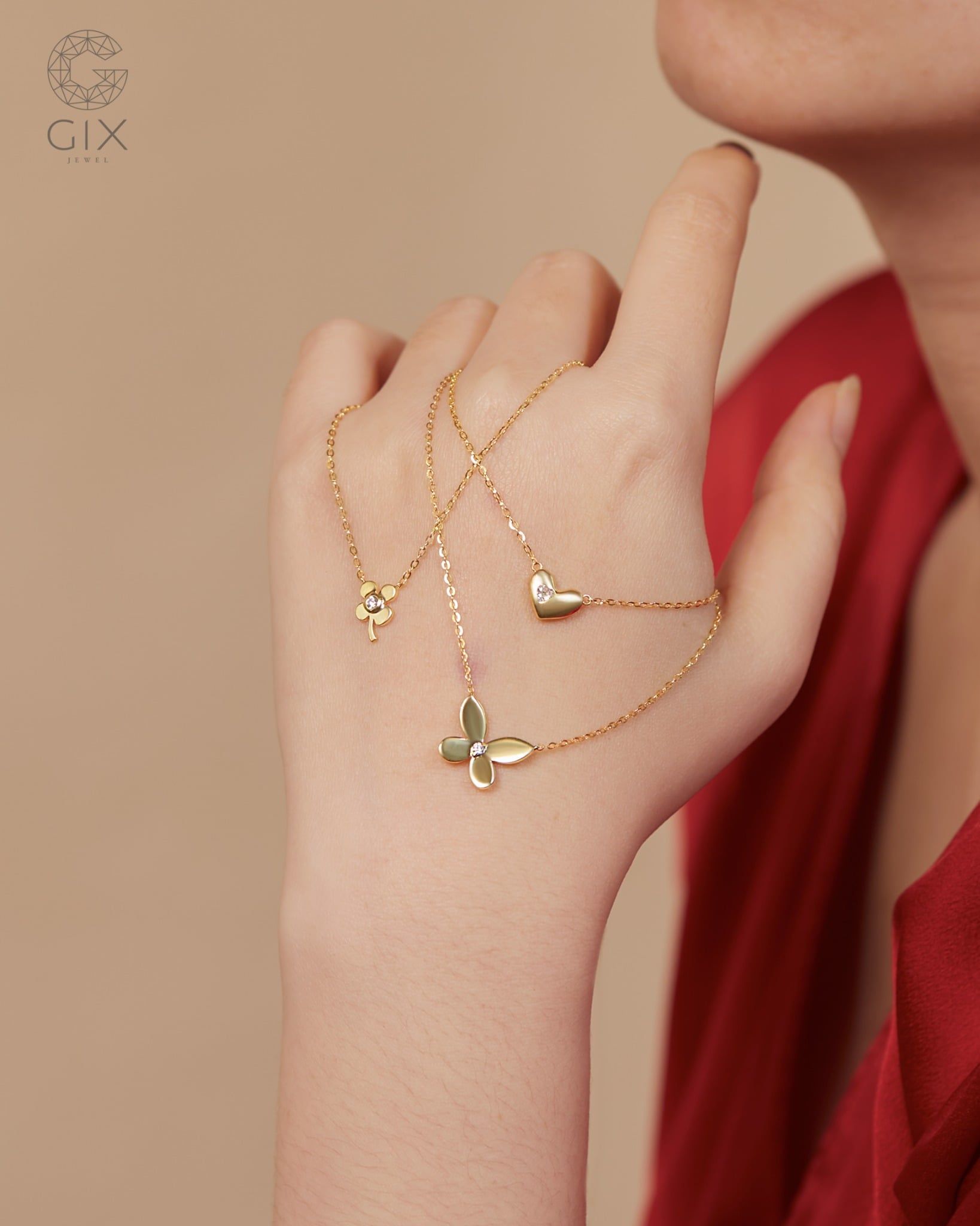  Dây chuyền bướm vàng tây 18k sợi mảnh đẹp | Gix Jewel 