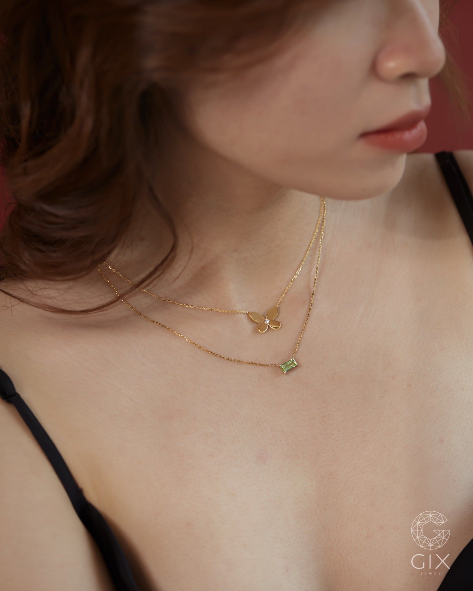  Dây chuyền bướm vàng tây 18k sợi mảnh đẹp | Gix Jewel 