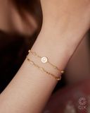  Lắc tay đơn giản cho nữ sợi mảnh gắn bi tròn khắc chữ | Gix Jewel 