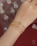  Lắc tay đơn giản cho nữ sợi mảnh gắn bi tròn khắc chữ | Gix Jewel 