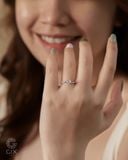  Nhẫn cầu hôn Twist vàng tây 18k đính kim cương | Gix Jewel 