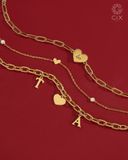  Vòng tay mắc xích vuông cho nam nữ bạc thật Gix Jewel mạ vàng gắn chữ tên riêng 