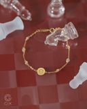  Lắc tay đơn giản cho nữ sợi mảnh gắn bi tròn khắc chữ | Gix Jewel 