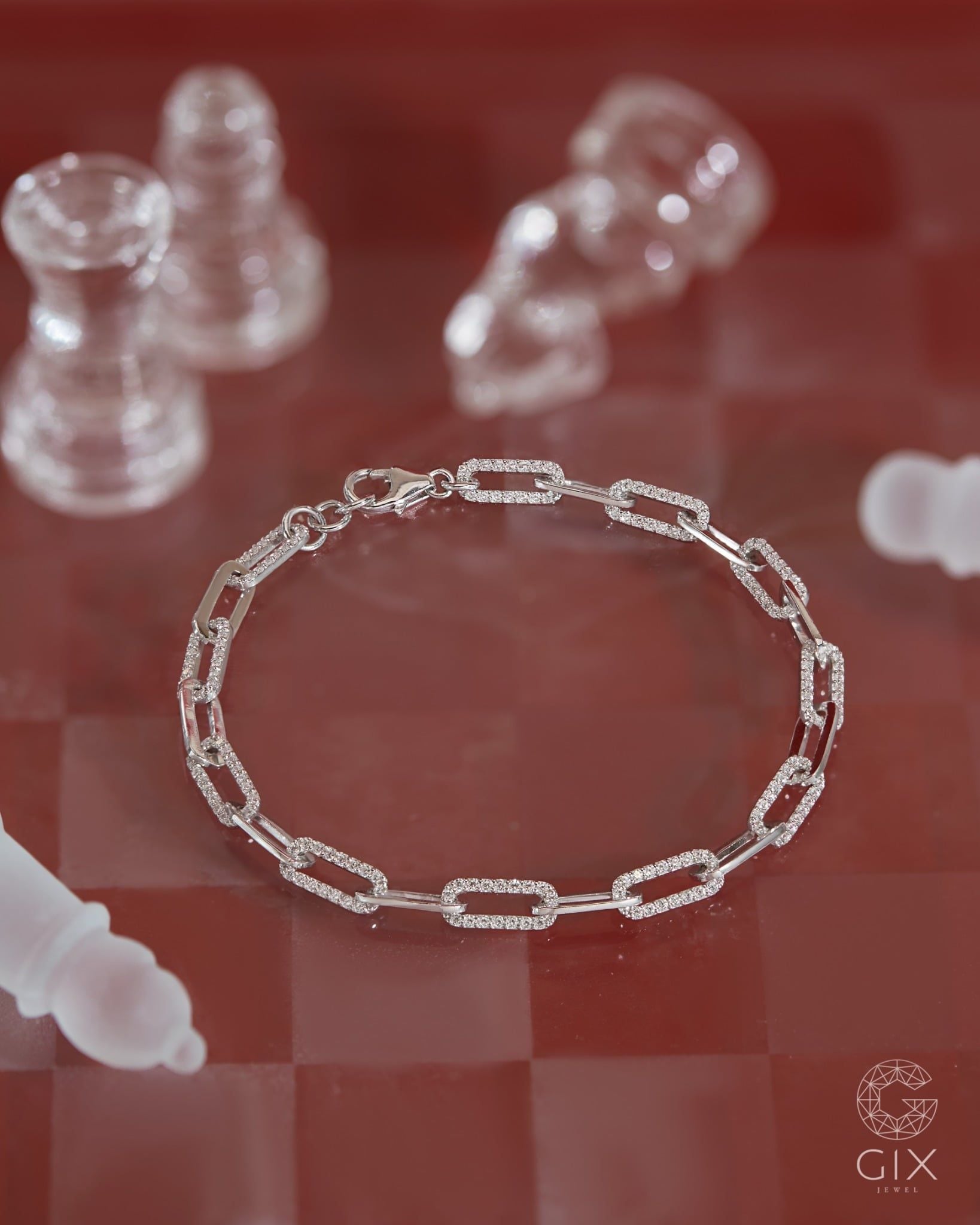  Vòng tay mắc xích nam nữ đính đá cao cấp | Gix Jewel 