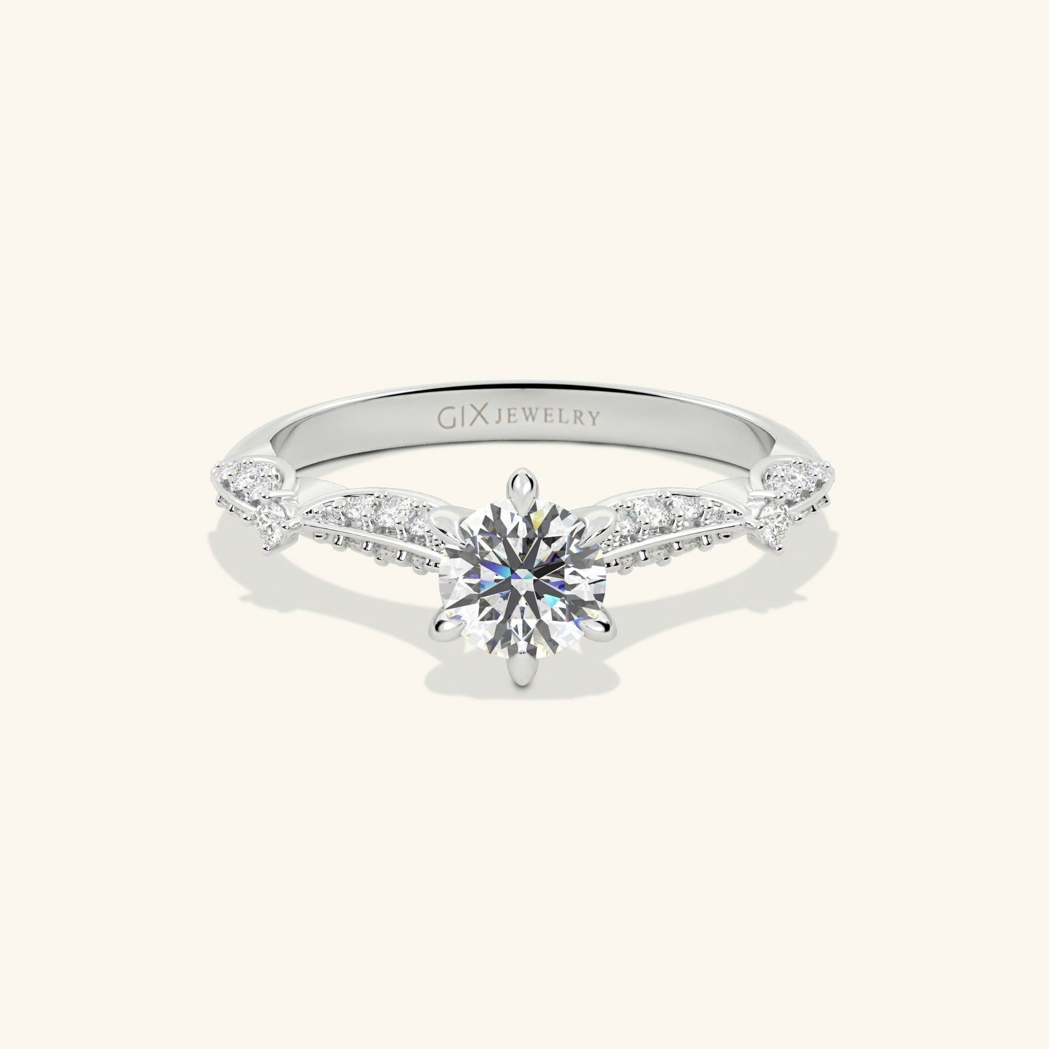  Nhẫn cầu hôn vàng 10k Serene Crown | Gix Jewelry 
