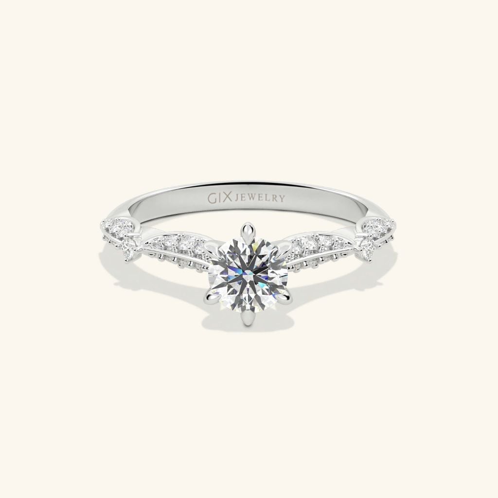 Nhẫn cầu hôn vàng 14k Serene Crown | Gix Jewelry