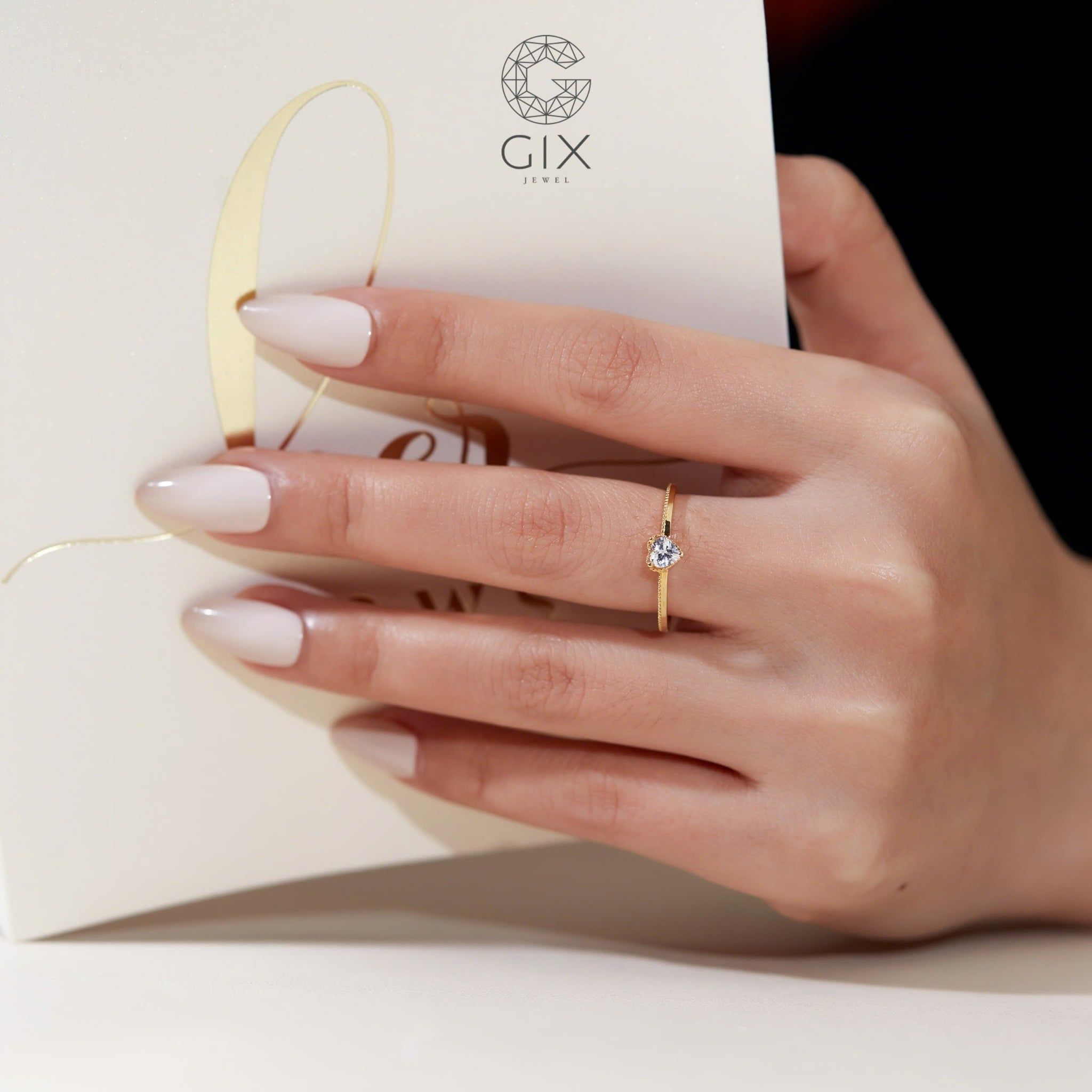  Nhẫn cầu hôn vàng 10k Heart Beat | Gix Jewel 