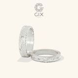  Nhẫn cưới vàng 10k bản vuông khắc hoa văn Gixjewel - GCR25050088 