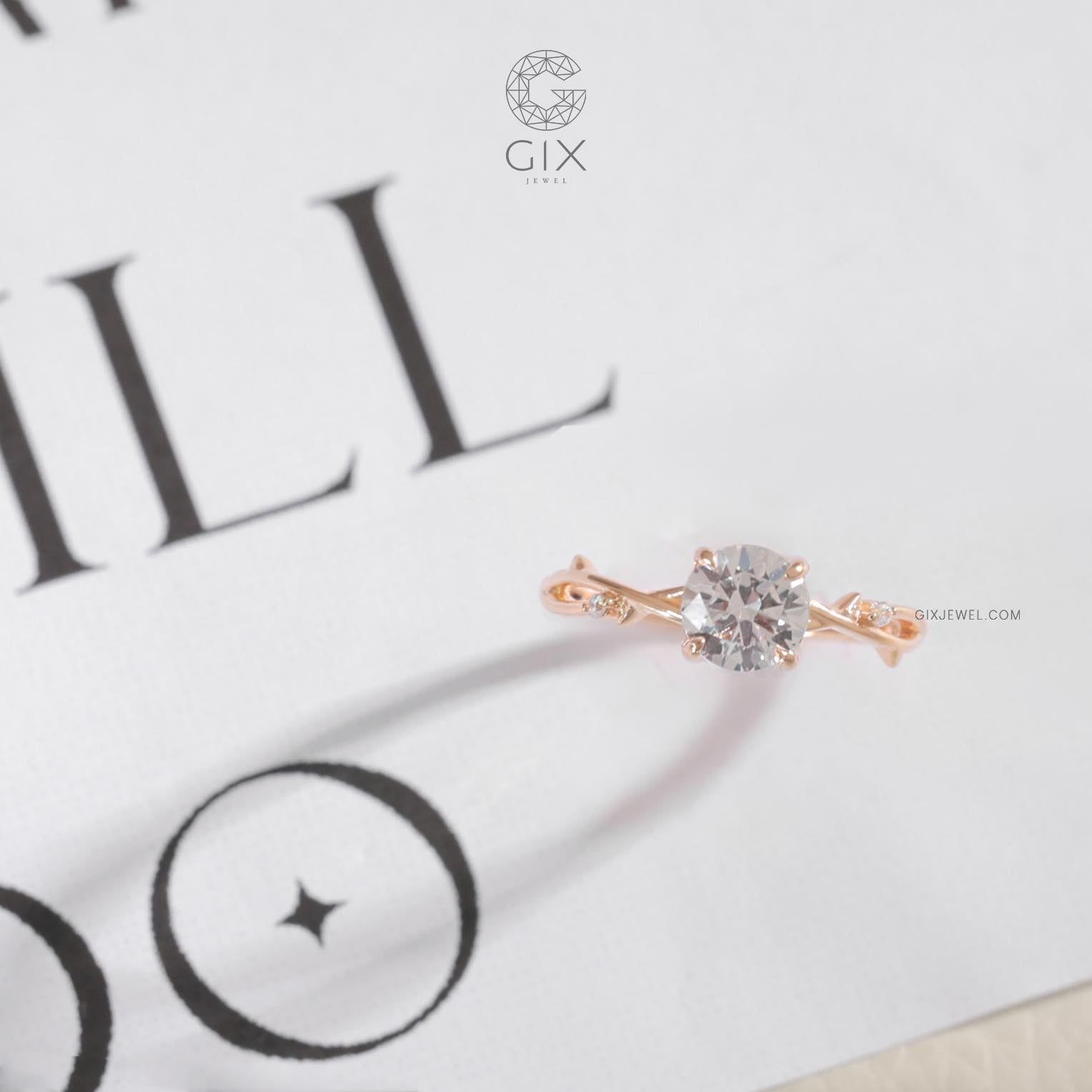  Nhẫn cầu hôn vàng 14k Ivy Bloom | GixJewel 