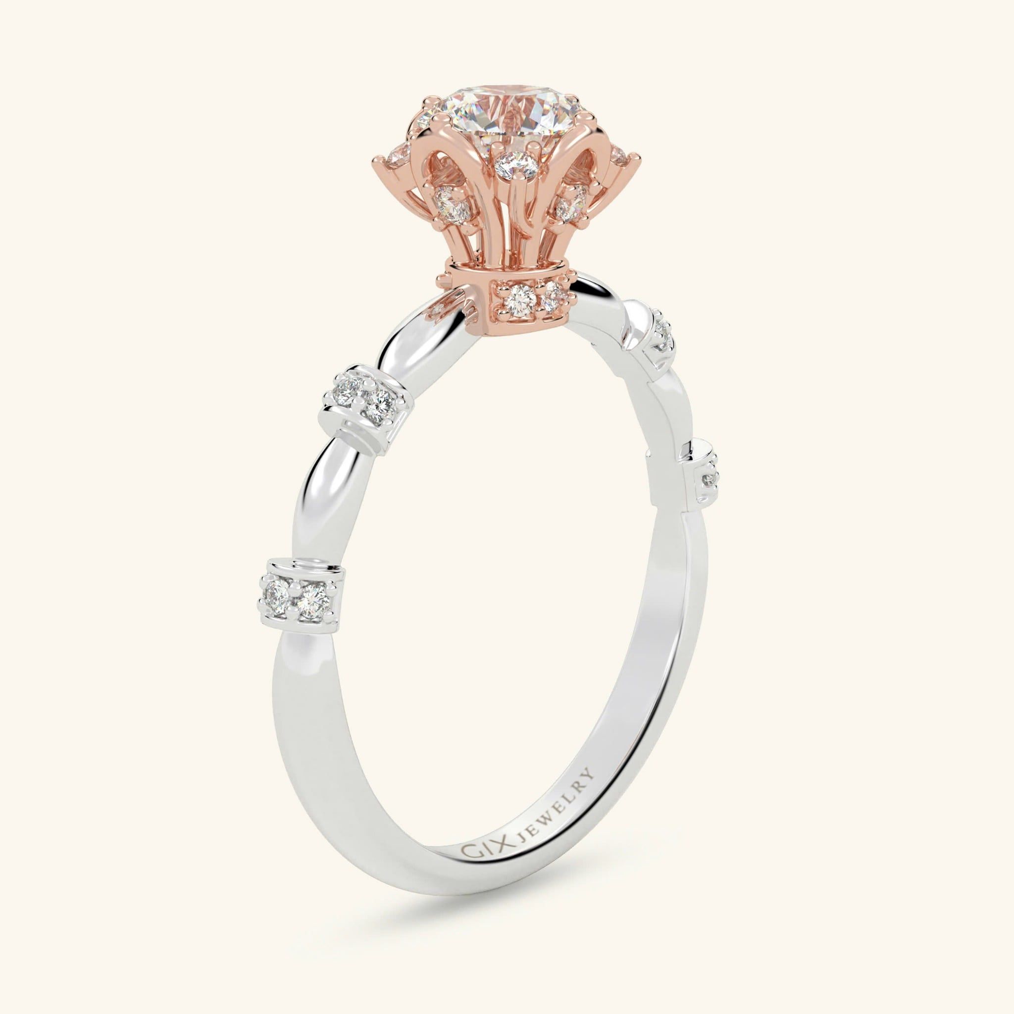  Nhẫn cầu hôn vàng 18k Lifted Heart | Gix Jewel 