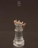  Nhẫn vàng nữ hình vương miện đính kim cương tấm | Gix Jewel 