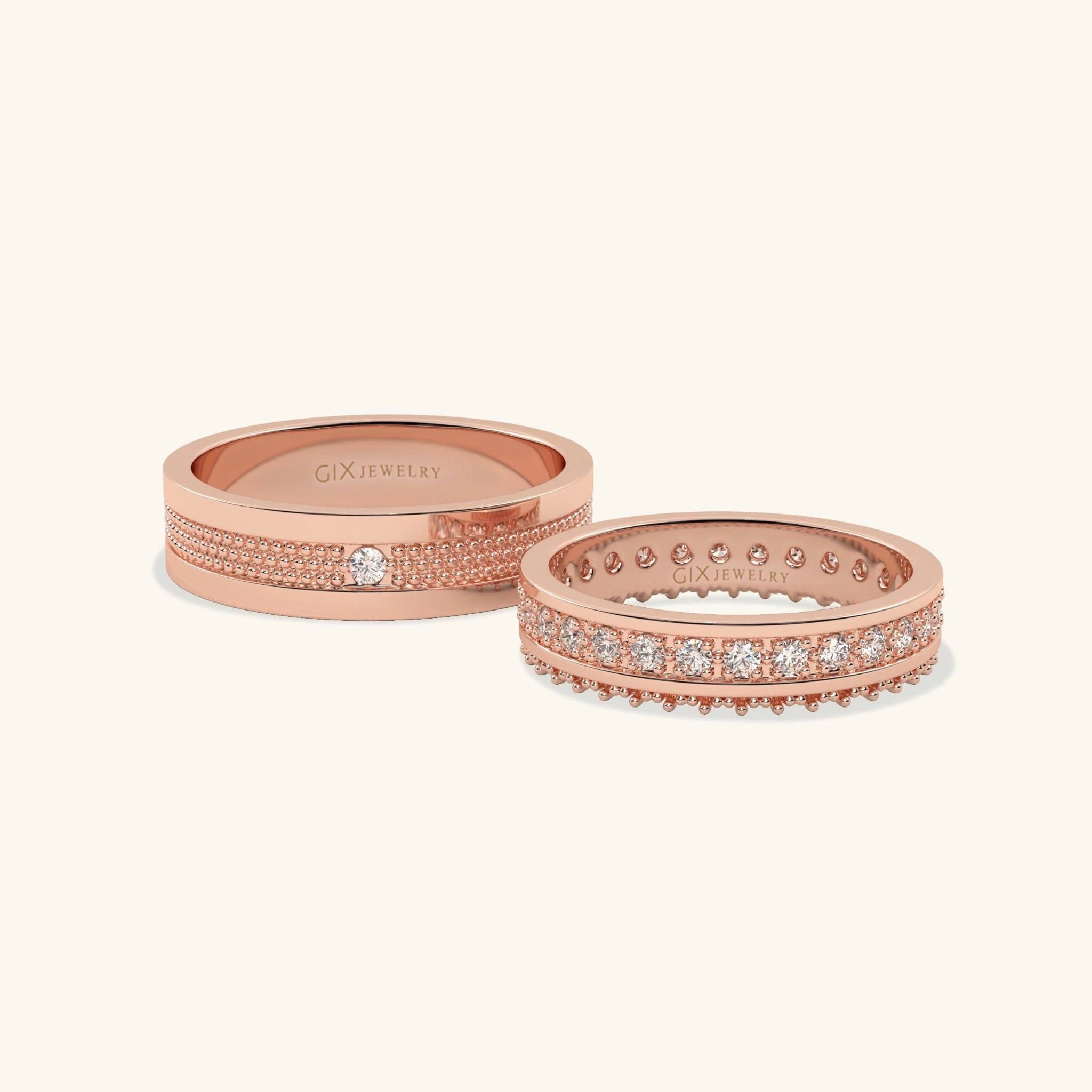  Nhẫn cưới vàng 18k thiết kế riêng - GCR25050226 | Gix Jewel 