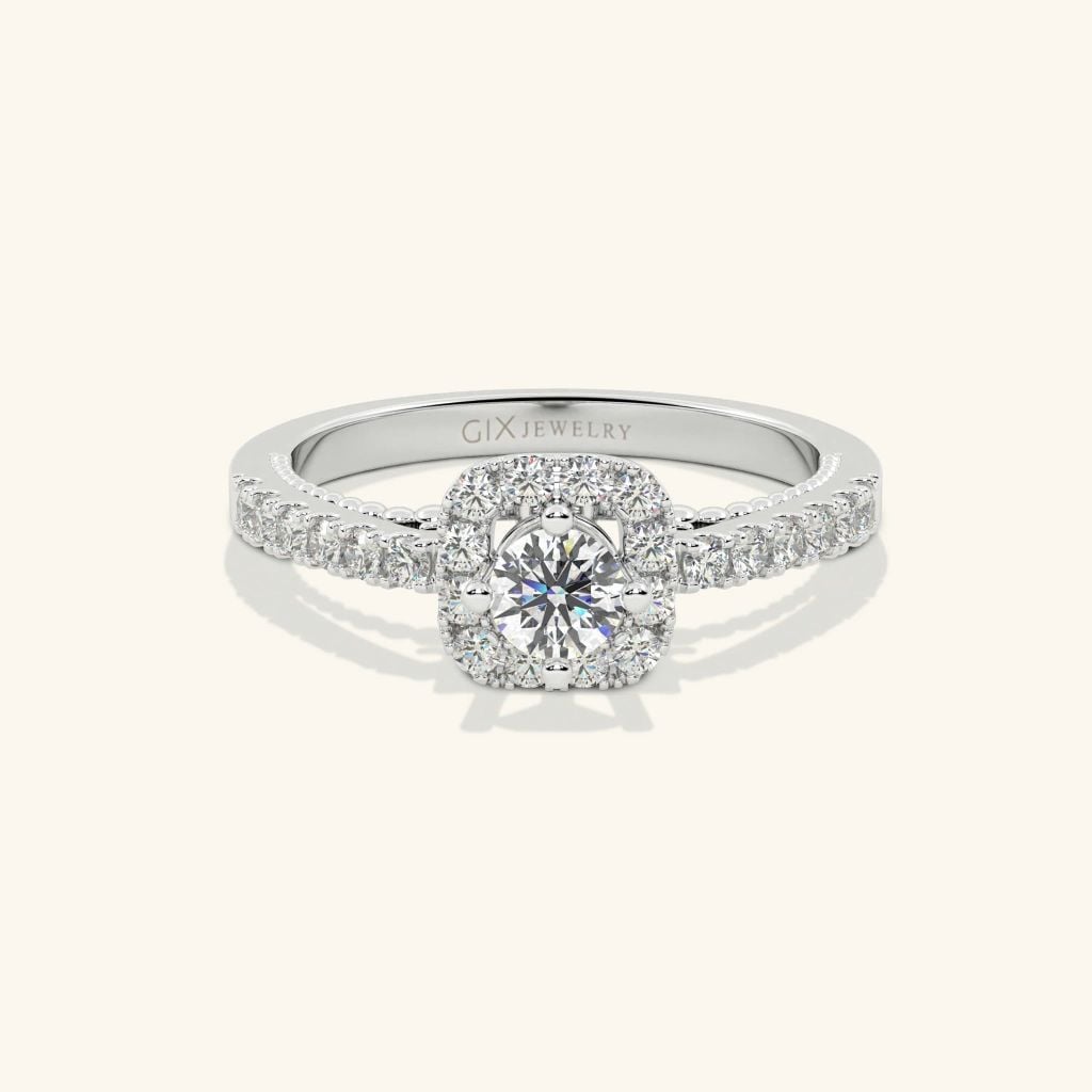 Nhẫn cầu hôn vàng 10k Halo Promise | Gix Jewelry