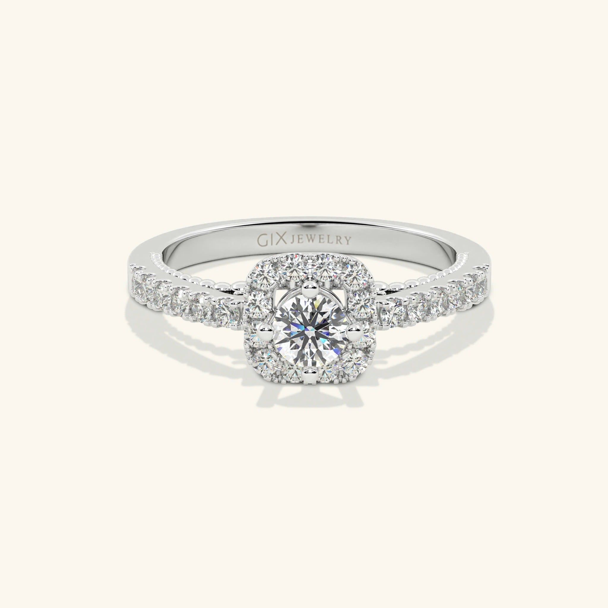  Nhẫn cầu hôn vàng 14k Halo Promise | Gix Jewelry 