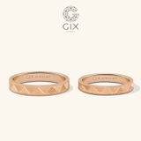  Nhẫn cưới vàng 18K khắc hoa văn đẹp Gix - GCR25050079 