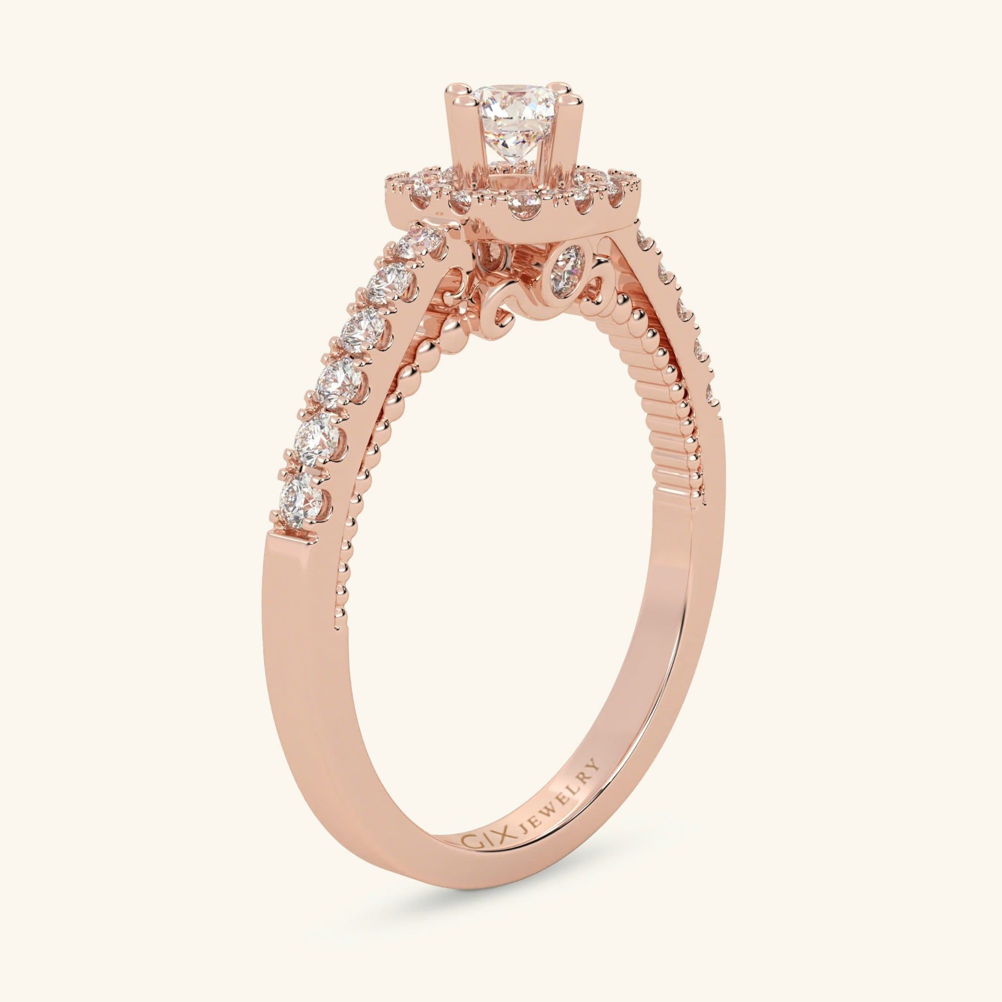  Nhẫn cầu hôn vàng 14k Halo Promise | Gix Jewelry 