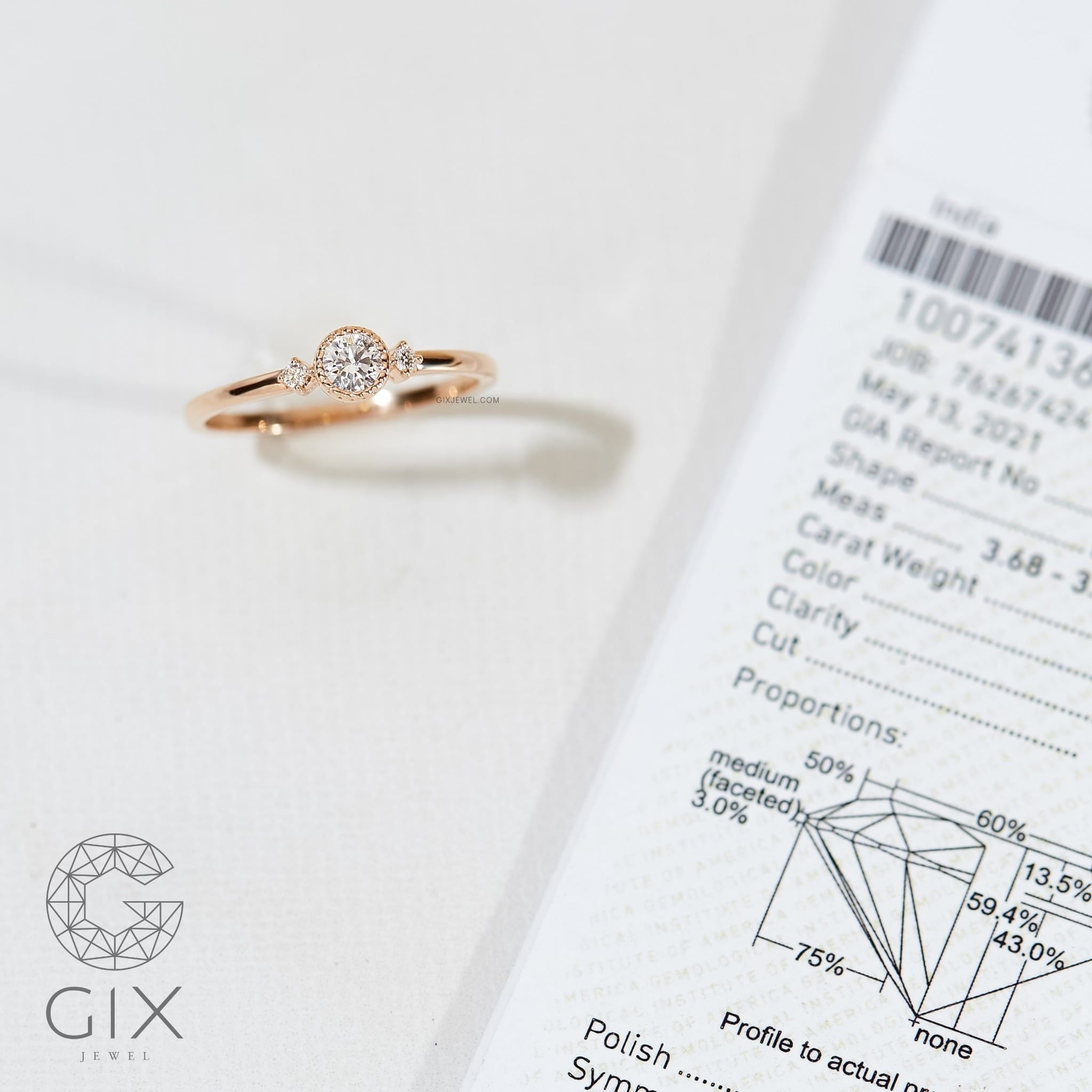  Nhẫn cầu hôn vàng 18k Infinity Three | Gix Jewel 