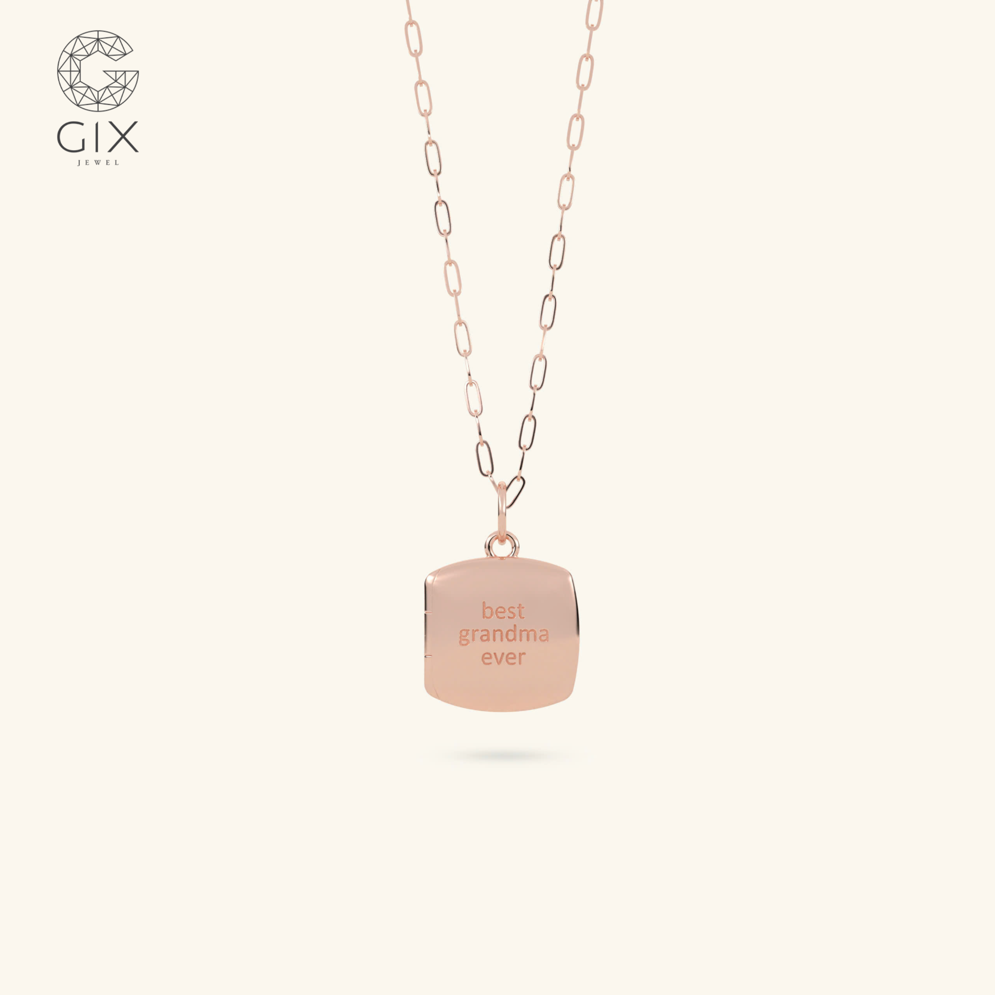  Dây chuyền locket lồng ảnh khắc tên mặt tròn vuông | Gix Jewel 