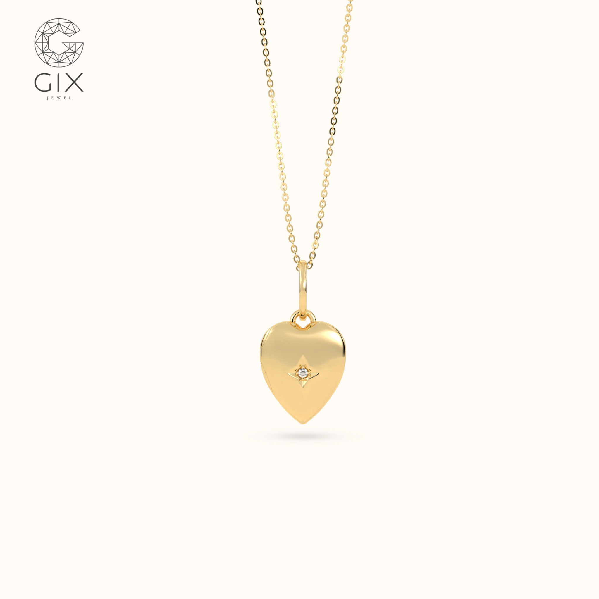  Dây chuyền locket trái tim lồng ảnh theo yêu cầu - GNL25050285 | Gix Jewel 