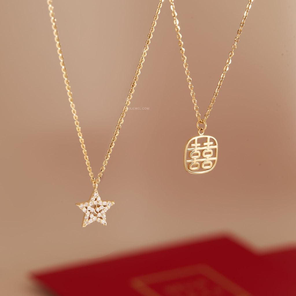  Dây chuyền chữ Hỷ vàng tây đẹp sợi mảnh | Gix Jewel 