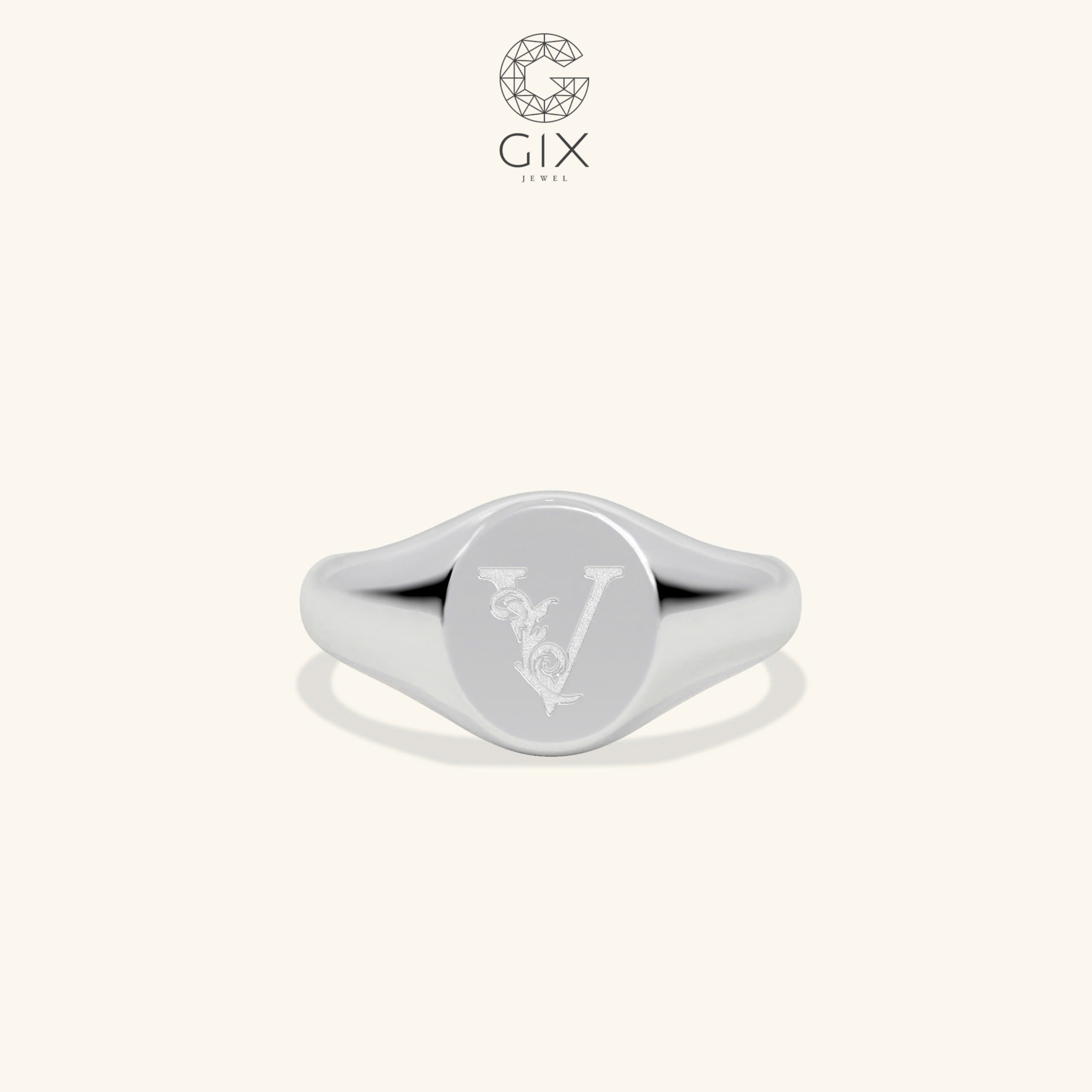  Nhẫn signet nam nữ khắc chữ theo yêu cầu - GNN25050167 | Gix Jewel 