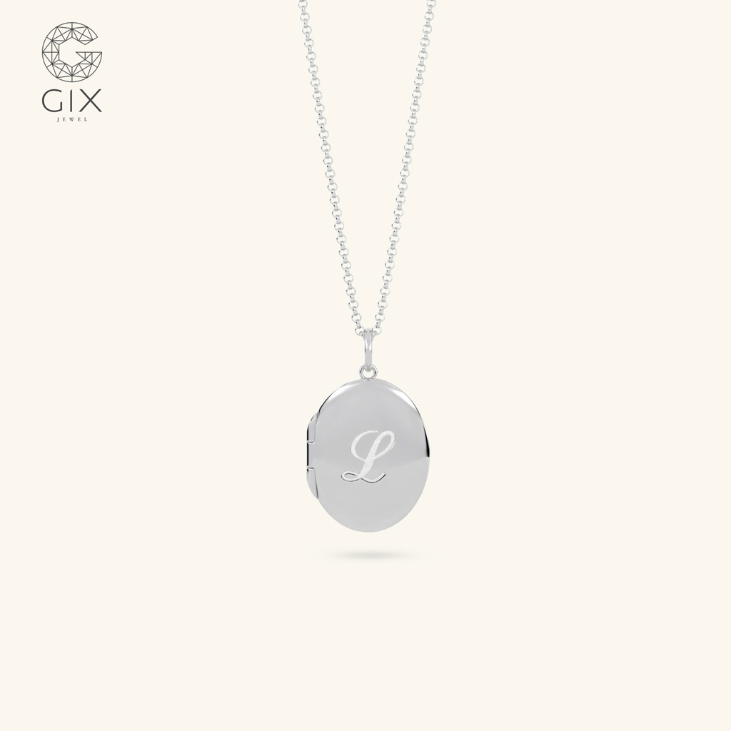  Dây chuyền lồng ảnh loket mặt tròn lớn khắc tên | Gix Jewel 