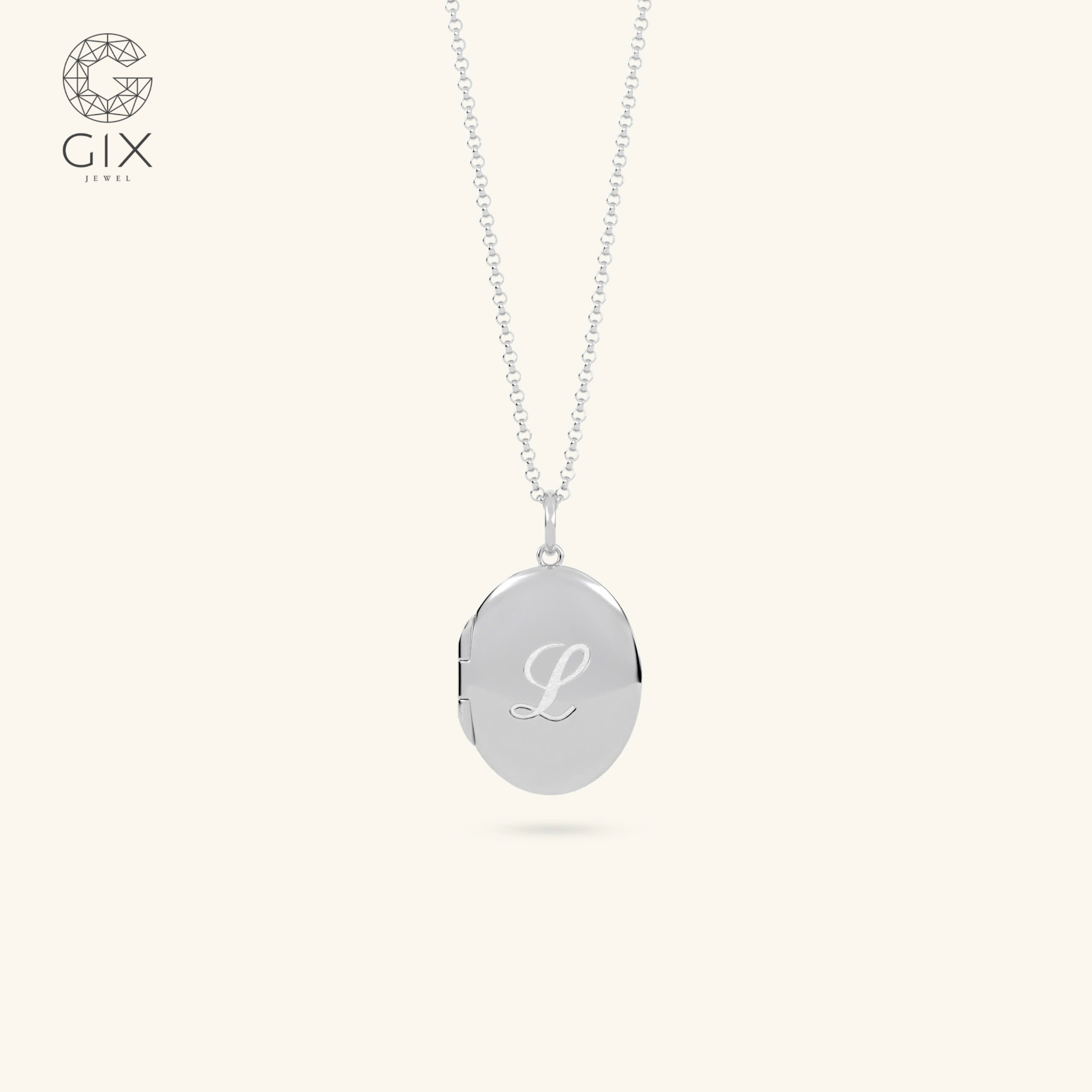  Dây chuyền lồng ảnh loket mặt tròn lớn khắc tên | Gix Jewel 