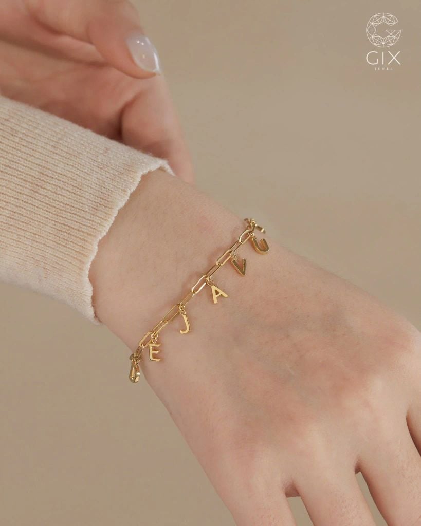 [CÓ SẴN] Vòng tay xích bạc mạ vàng gẵn charm DEJAVU