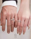  Nhẫn cặp Sun & Moon đẹp bản vuông khắc sao trăng - GCR25050141 