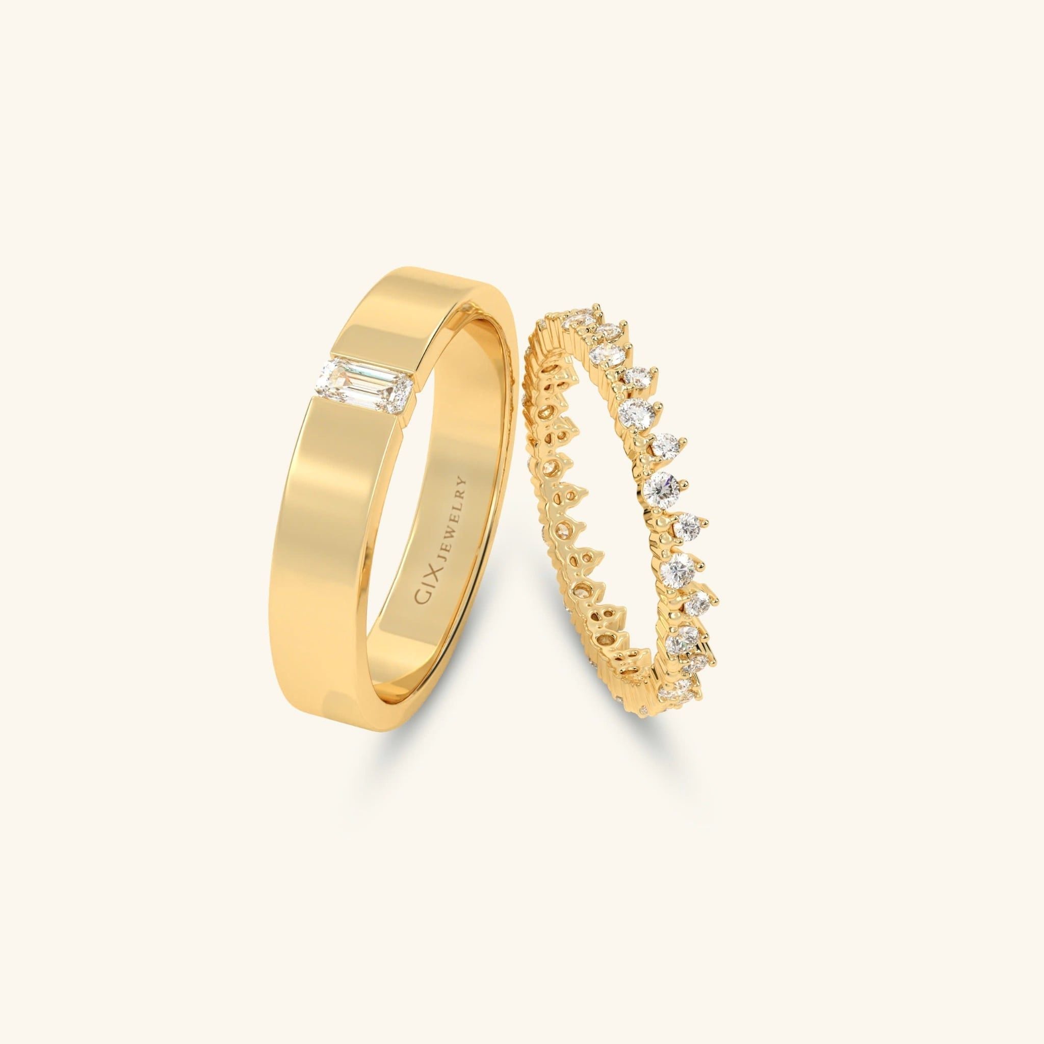  Nhẫn cưới vàng 10k thiết kế riêng - GCR25050266 | Gix Jewel 