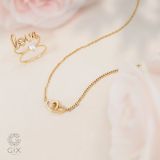 [CÓ SẴN] Dây chuyền trái tim lồng vàng vàng 14k | Gix Jewel 