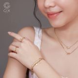  [CÓ SẴN] Dây chuyền tim phồng kim cương tấm vàng vàng 14k | Gix Jewel 