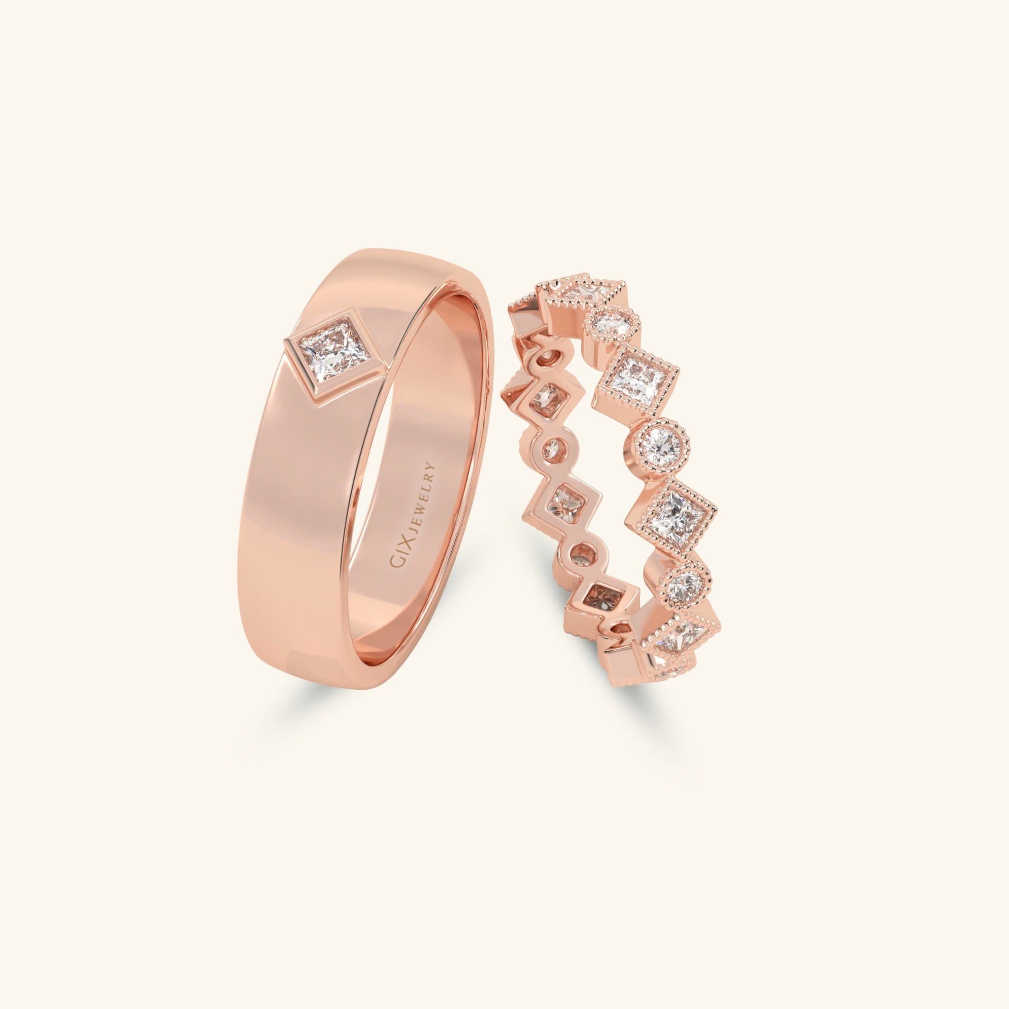  Nhẫn cưới vàng 14k thiết kế riêng - GCR25050249 | Gix Jewel 