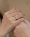  Nhẫn cưới vàng 10k thiết kế đính tấm full vòng - GCR25050206 | Gix Jewel 