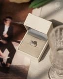  Nhẫn cầu hôn Halo vàng trắng đính kim cương | Gix Jewel 