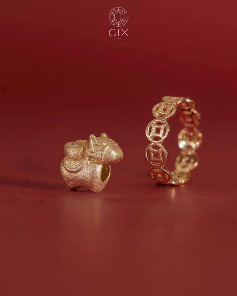  Mặt dây ngựa Tài Mã bạc & vàng 18k | Gix Jewel 