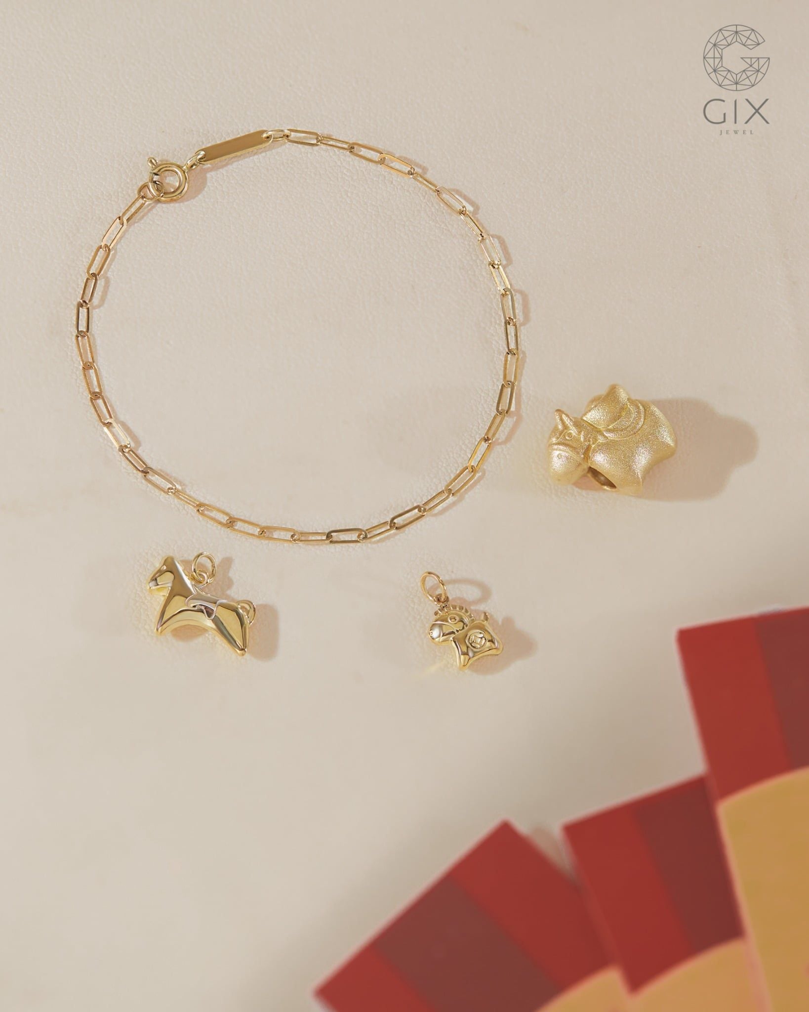  Mặt dây ngựa Kim Mã size 8mm | Gix Jewel 