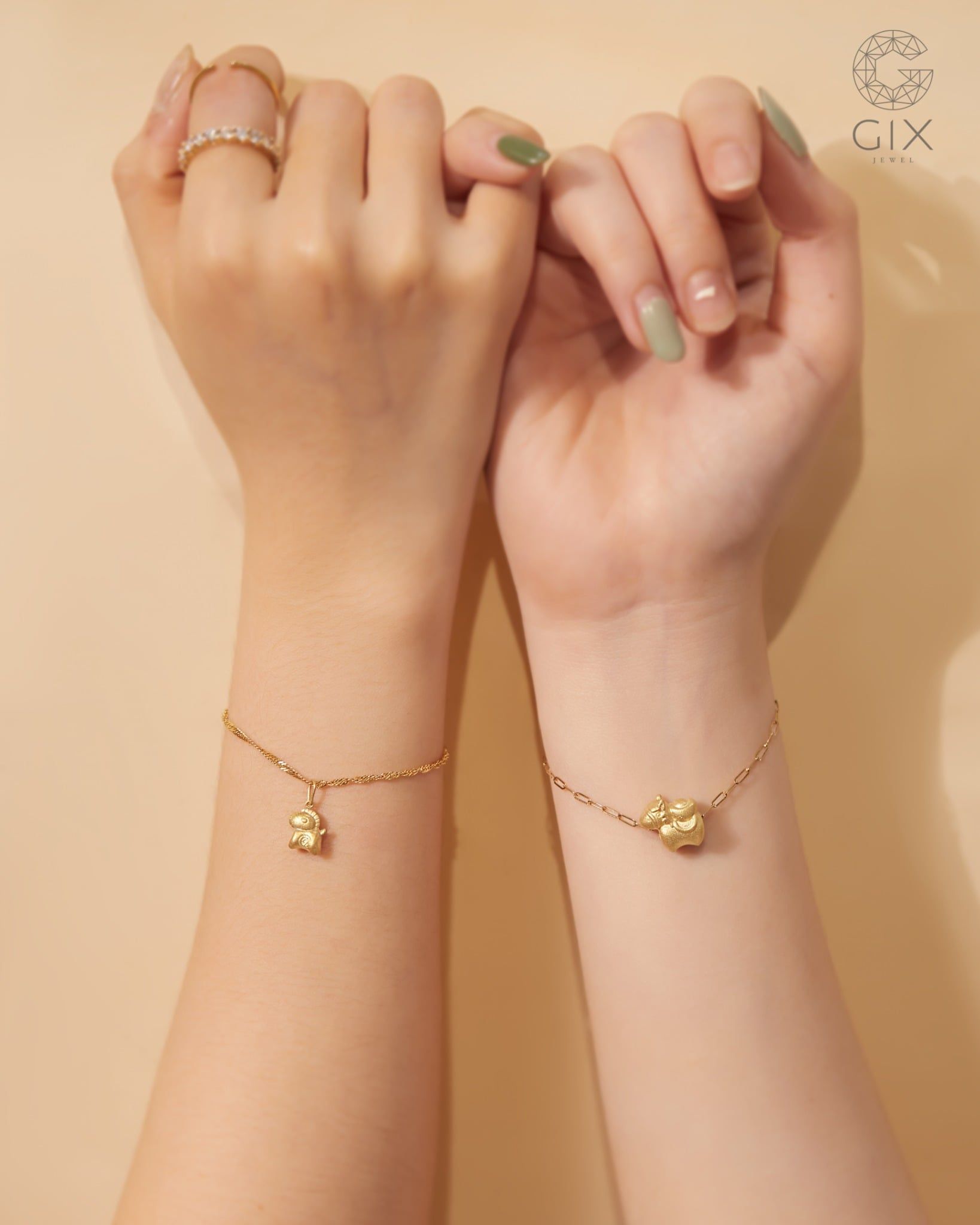  Mặt dây ngựa Tài Mã bạc & vàng 18k | Gix Jewel 