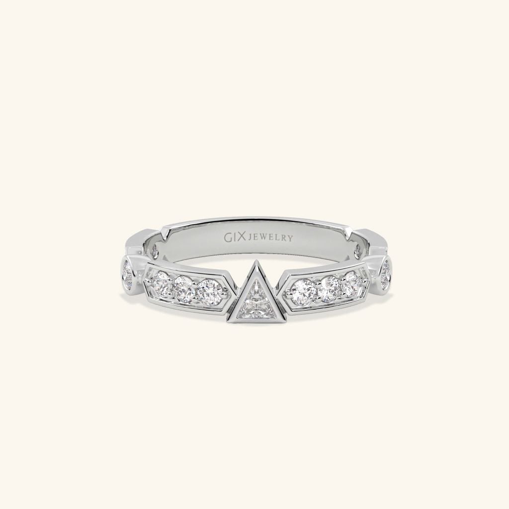 Nhẫn nữ đính tấm dáng tam giác - GNN25050191 | Gix Jewel