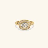  Nhẫn nữ viền đá oval đai xoắn - GNN25050193 | Gix Jewel 