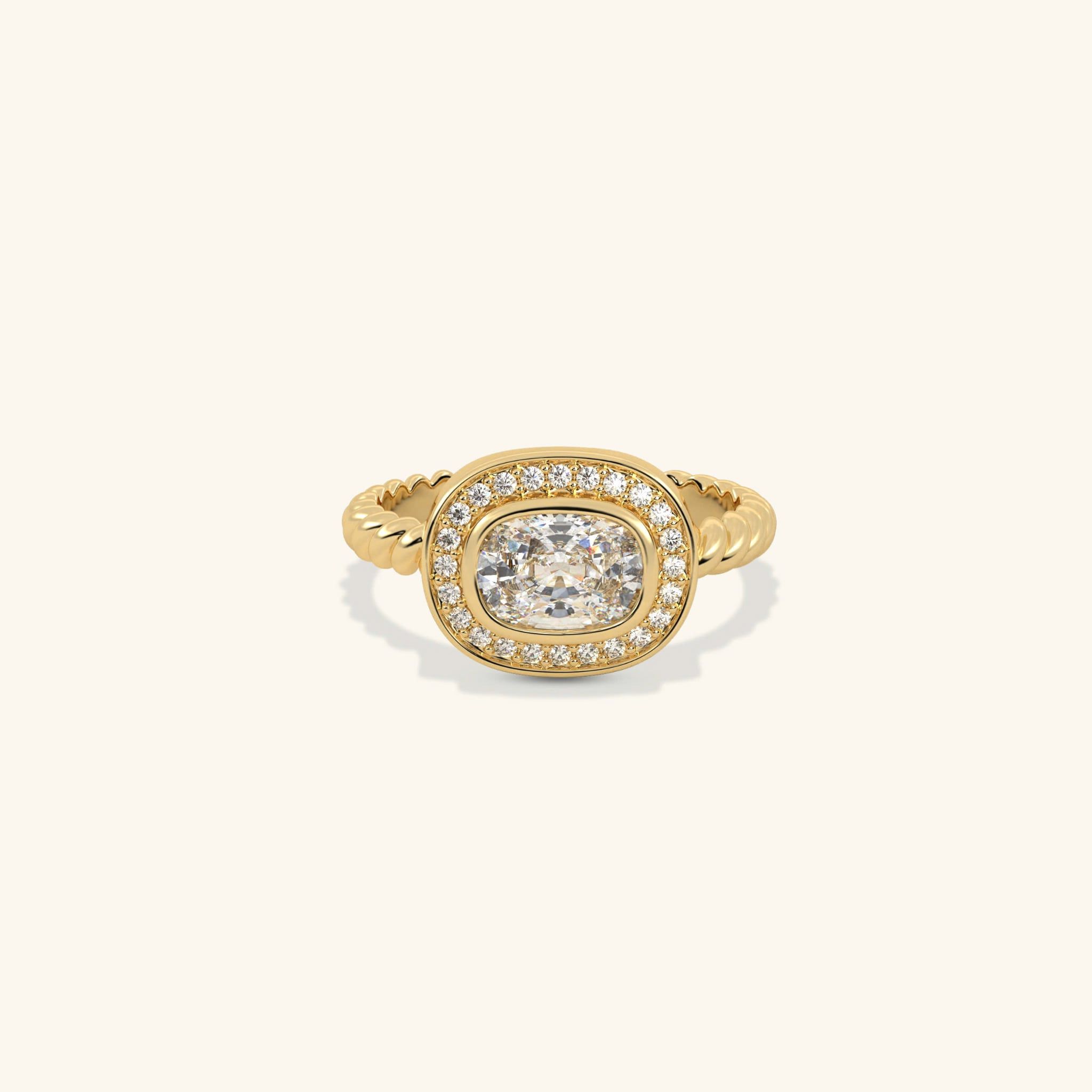  Nhẫn nữ viền đá oval đai xoắn - GNN25050193 | Gix Jewel 